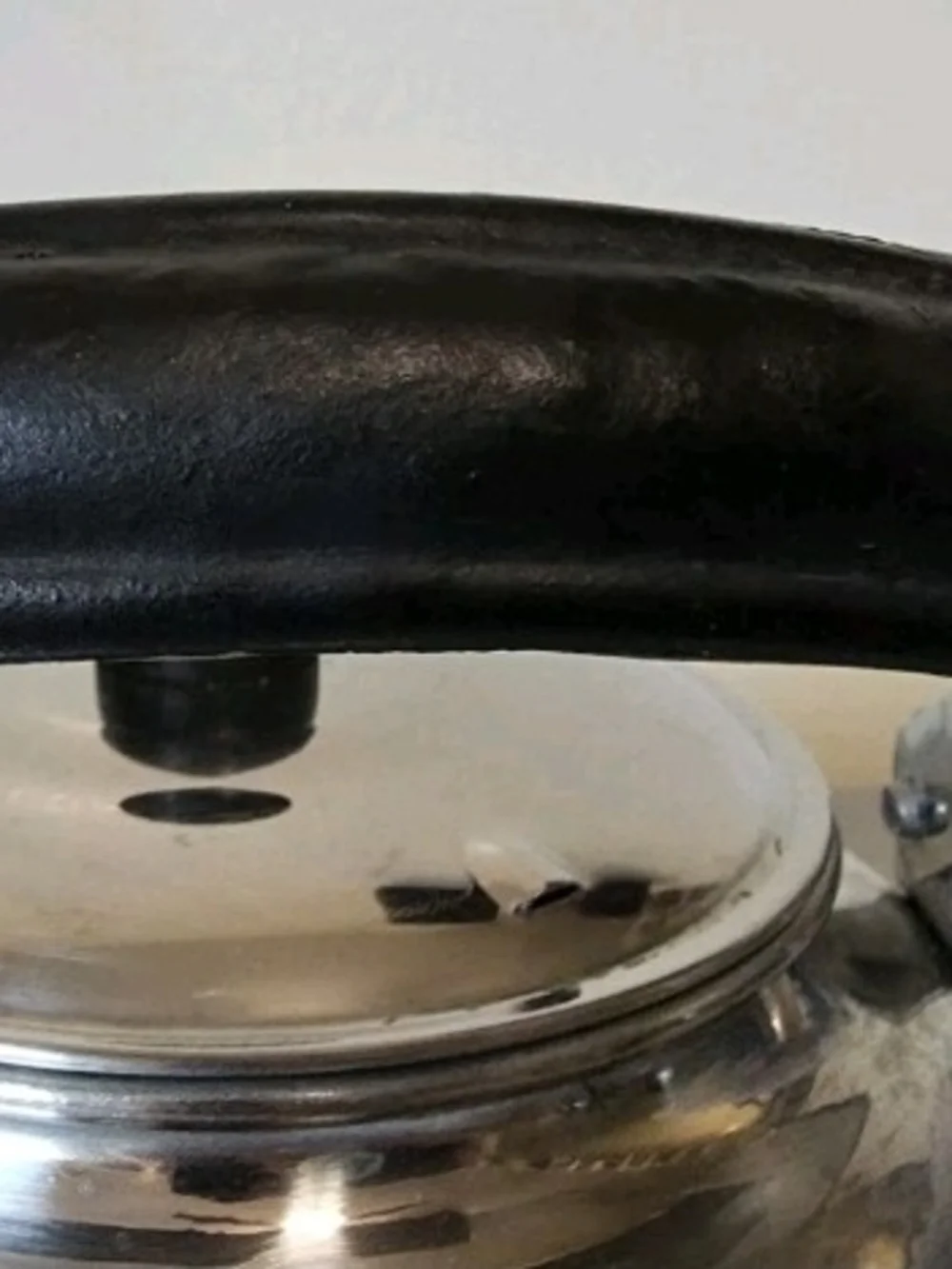 Stainless Steel Silver Teapot with Black Handle